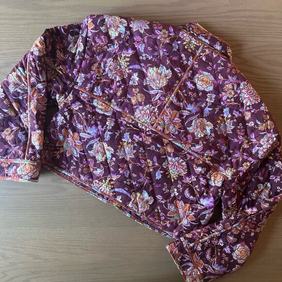 7 for All Mankind Floral Crop Quilted Barn Jacket - Picture 7 of 7